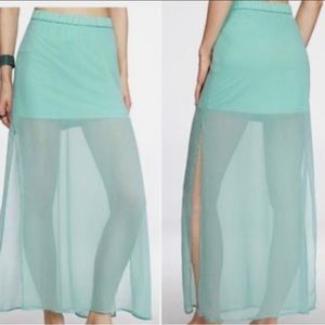 Express Mint Sheer Maxi Skirt - Medium